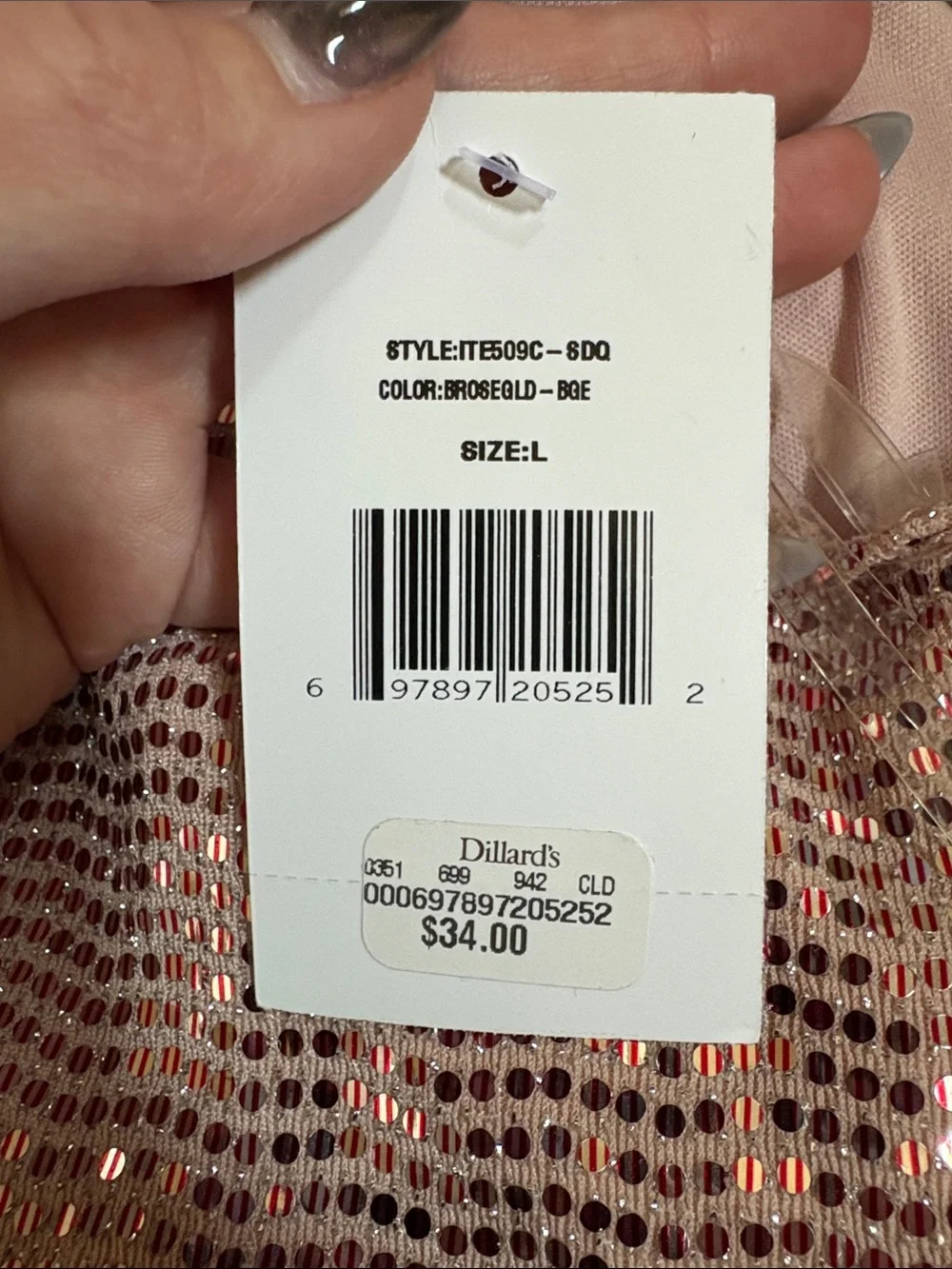 Rose Gold Sequin Halter Camisole